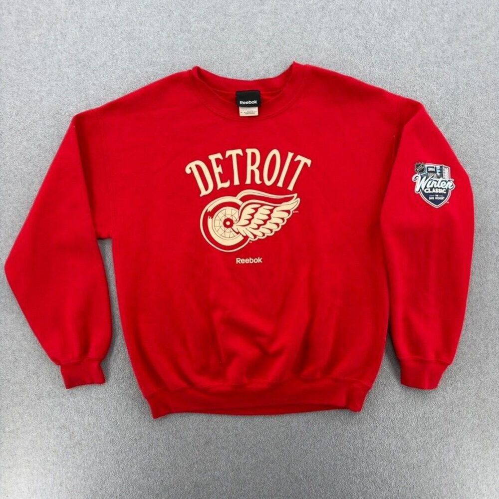 Reebok Detroit Red Wings 2014 Winter Classic Sweatshirt Mens M NHL Hockey Red